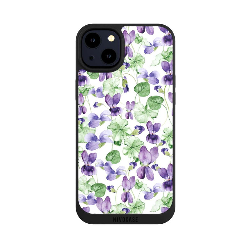 iPhone 14 Plus NIVOpure Purple Wildflowers Pattern Watercolor