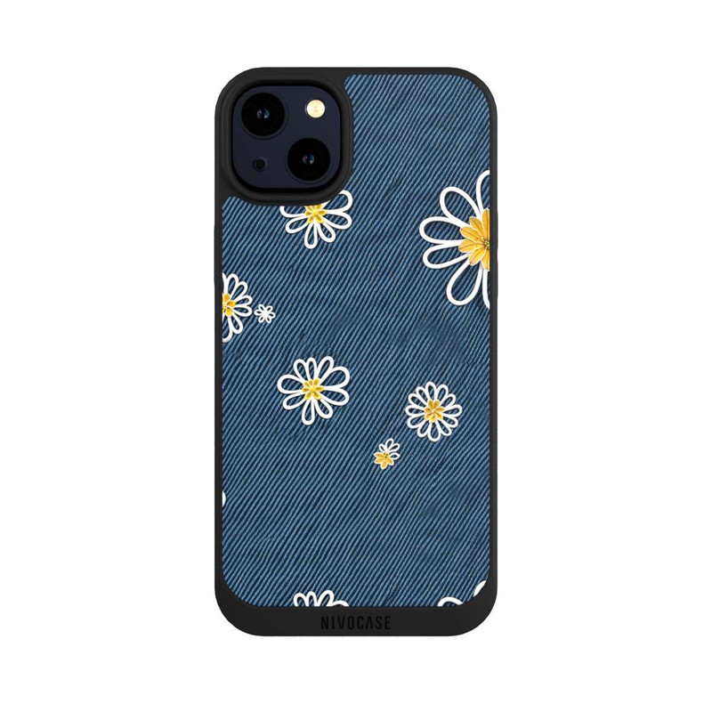 iPhone 14 Plus NIVOpure Jeans Flowers Pattern with AI