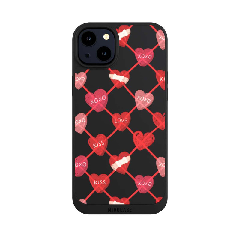 iPhone 14 Plus NIVOpure Heart Pattern XOXO Red