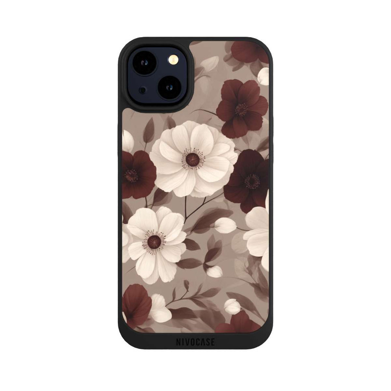iPhone 14 Plus NIVOpure Negative Flower Bordeaux White with AI