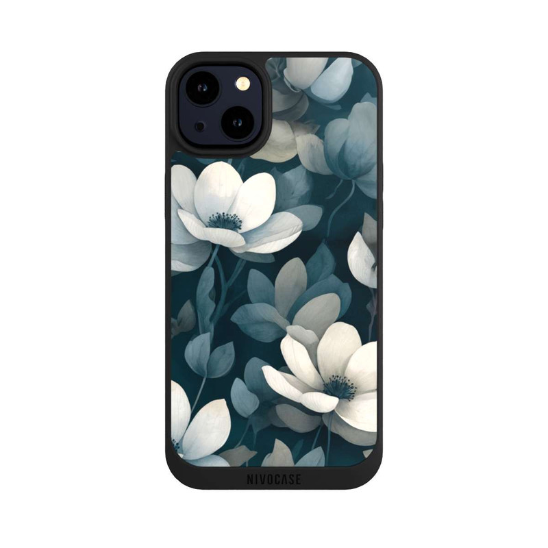 iPhone 14 Plus NIVOpure Petrolfarbene Negativblumen mit KI