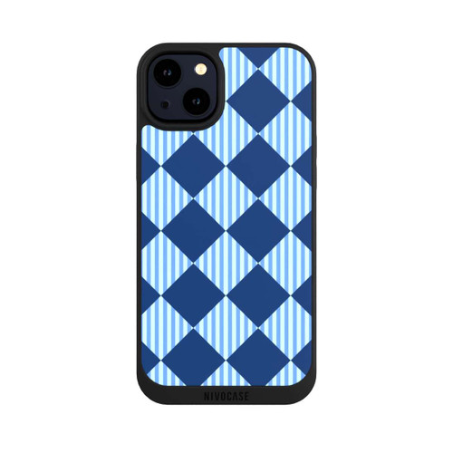 Apple iPhone 14 Plus NIVOpure Rauten Muster Blau