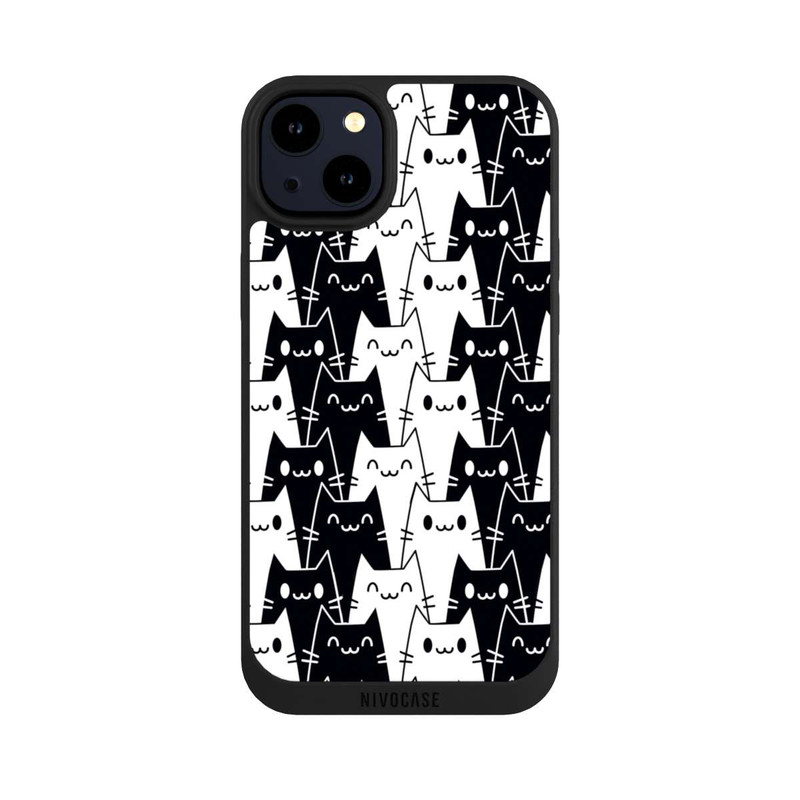 iPhone 14 Plus NIVOpure Cat Wallpaper Black White