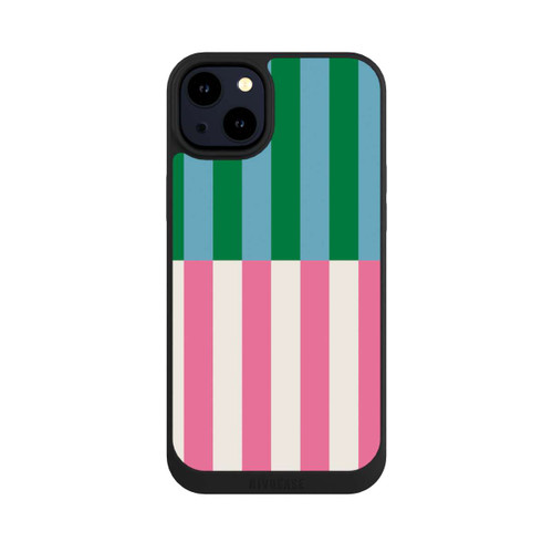 Apple iPhone 14 Plus NIVOpure Streifenmuster Grün Rosa