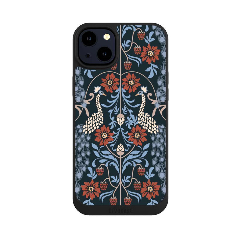 iPhone 14 Plus NIVOpure Vintage Peacock Garden Arts and Crafts Floral Dark
