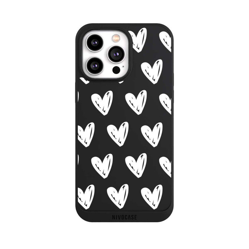 iPhone 14 Pro Max NIVOpure Coeurs blancs transparente