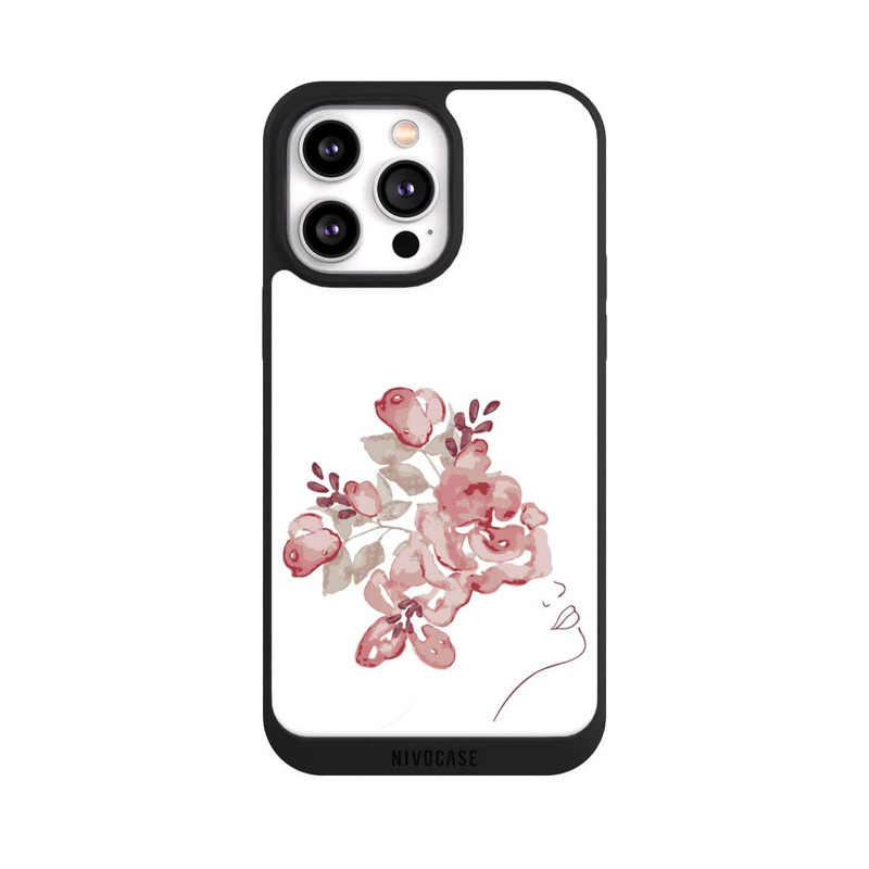 iPhone 14 Pro Max NIVOpure Line Art Woman face flowers