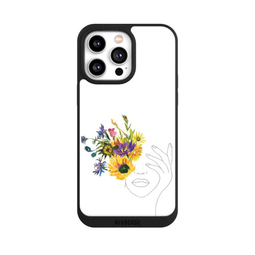 Apple iPhone 14 Pro Max NIVOpure Line Art Frau Sonnenblumen