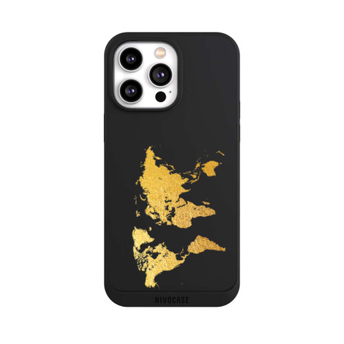Apple iPhone 14 Pro Max NIVOpure World Map Gold Transparent