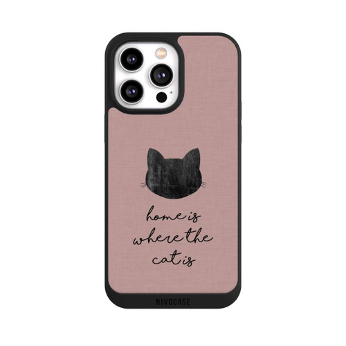 Apple iPhone 14 Pro Max NIVOpure Home Is Where The Cat Is - Black on Pink