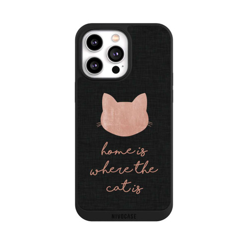 Apple iPhone 14 Pro Max NIVOpure Home Is Where The Cat Is - Pink on Black 