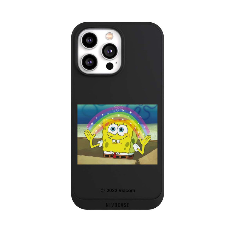 iPhone 14 Pro Max NIVOpure Bob L'Éponge - Meme Arc-en-ciel Transparent