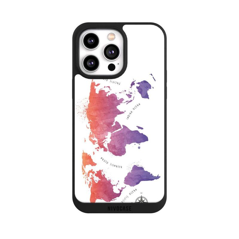 iPhone 14 Pro Max NIVOpure Worldmap (Watercolor) white