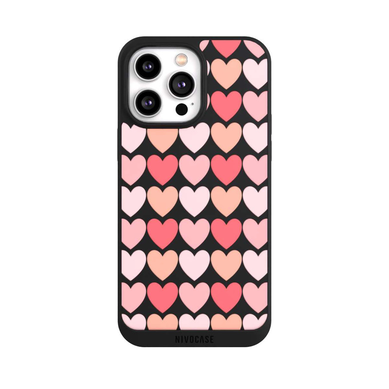 iPhone 14 Pro Max NIVOpure Coeurs d'ombres roses