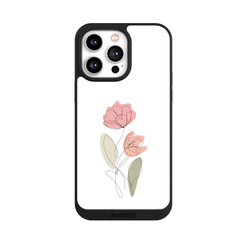 iPhone 14 Pro Max NIVOpure Blume Line Art Rot