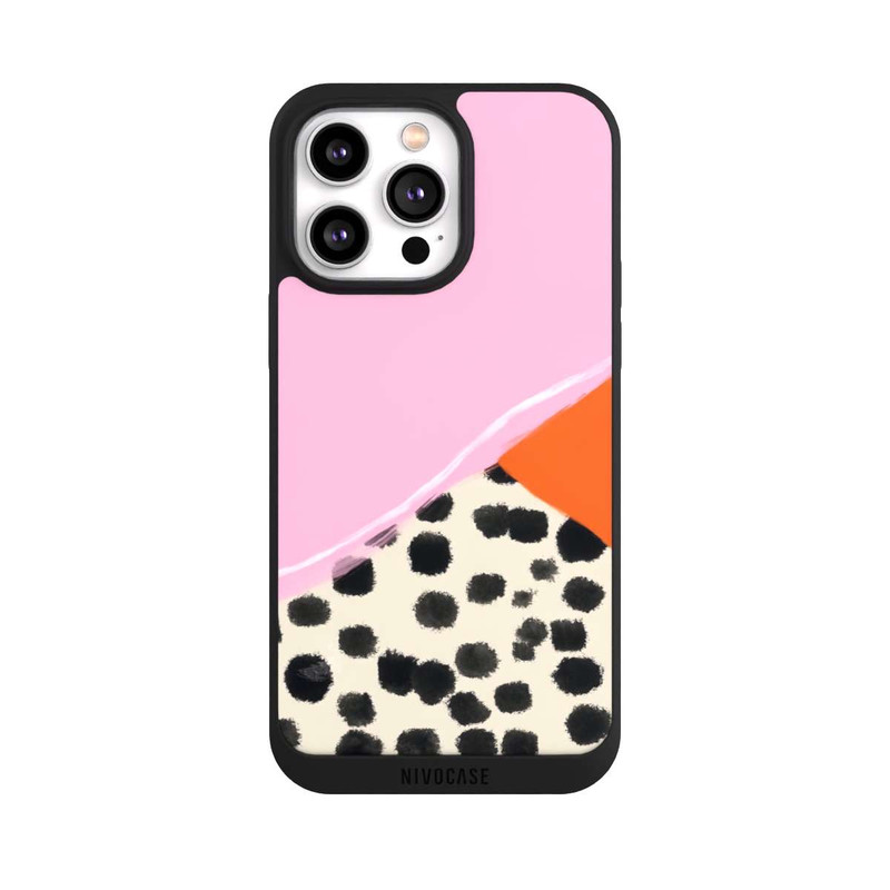iPhone 14 Pro Max NIVOpure Pink and Orange Modern Art with Dots