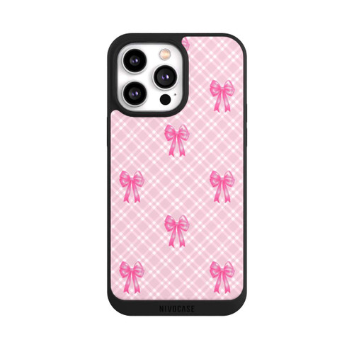 Apple iPhone 14 Pro Max NIVOpure Pink Bows and Plaid Pattern