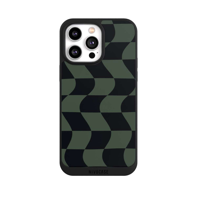 iPhone 14 Pro Max NIVOpure Karomuster Grün Schwarz