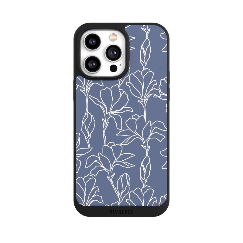 iPhone 14 Pro Max NIVOpure Flower Silhouettes on Blue