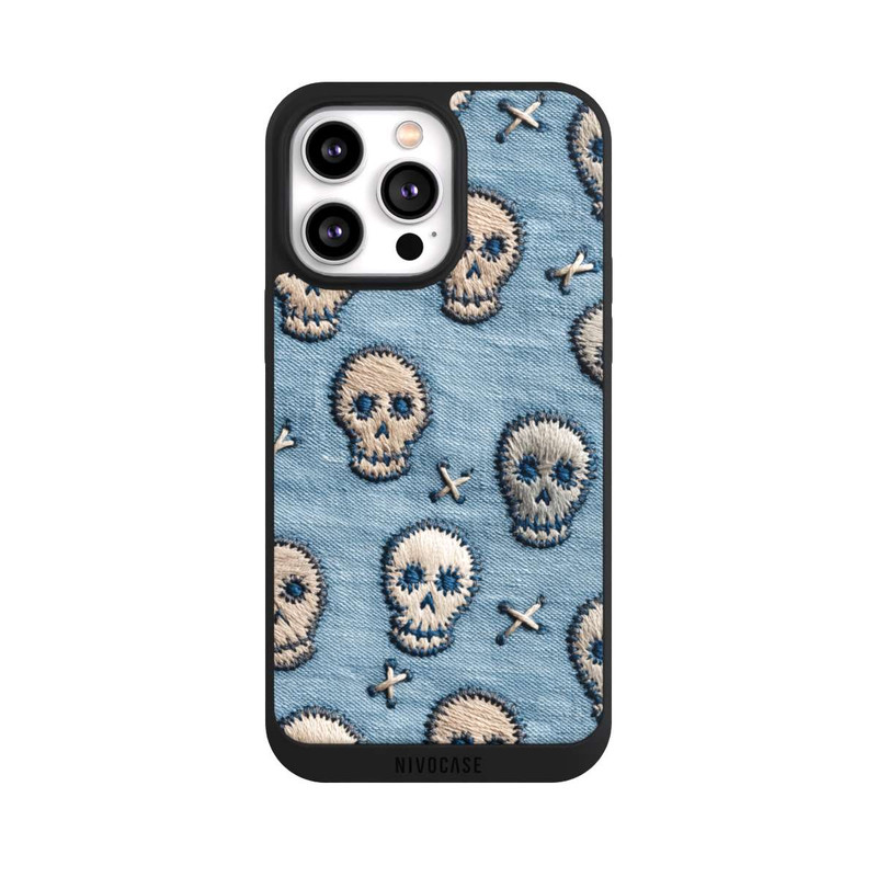 iPhone 14 Pro Max NIVOpure Skulls on Jeans Pattern