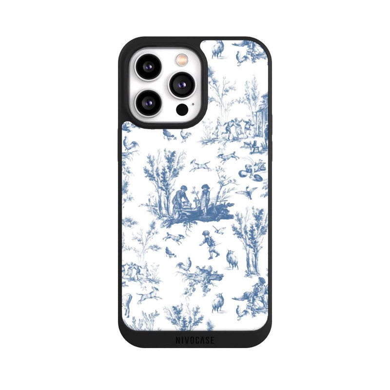 iPhone 14 Pro Max NIVOpure Blaue Landschaft Vintage Keramik Pattern