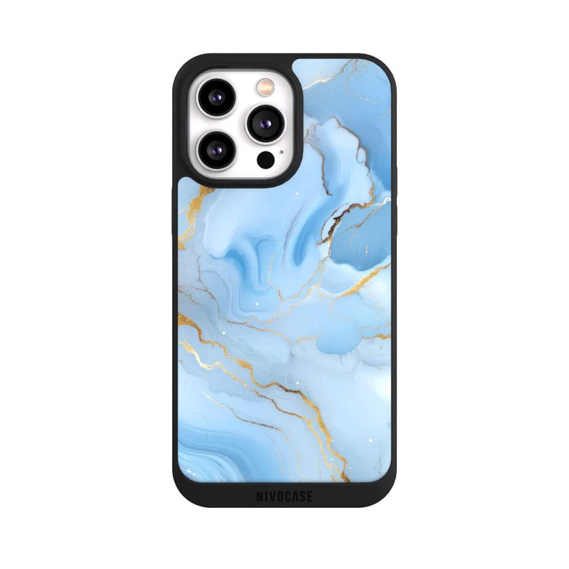 iPhone 14 Pro Max NIVOpure Blue Marble Goldprint