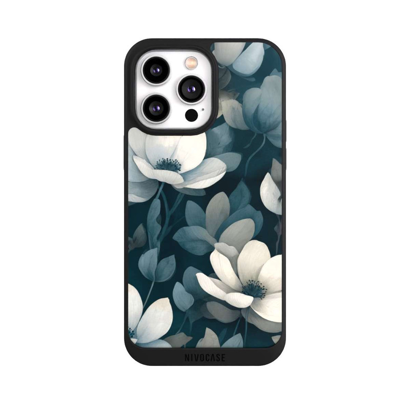 iPhone 14 Pro Max NIVOpure Petrolfarbene Negativblumen mit KI