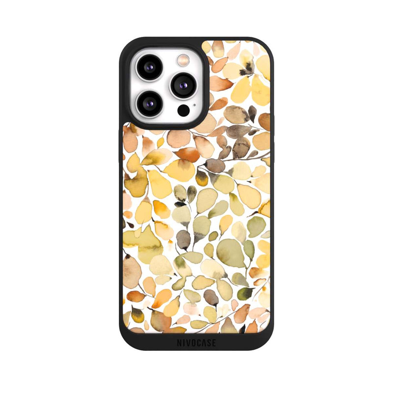 iPhone 14 Pro Max NIVOpure Eukalyptus Aquarellblätter Braun Herbst