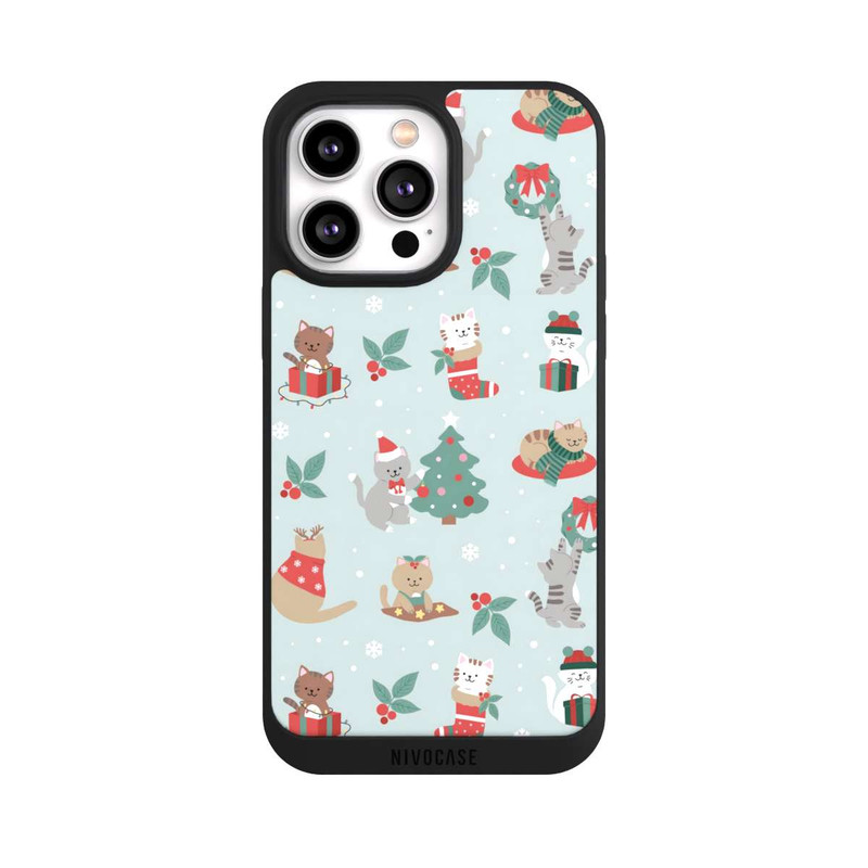 iPhone 14 Pro Max NIVOpure festliche Katzen im Winterwunderland