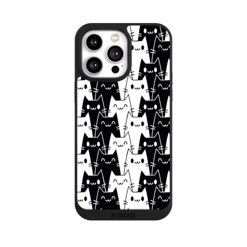 Apple iPhone 14 Pro Max NIVOpure Katzentapete Schwarz Weiß