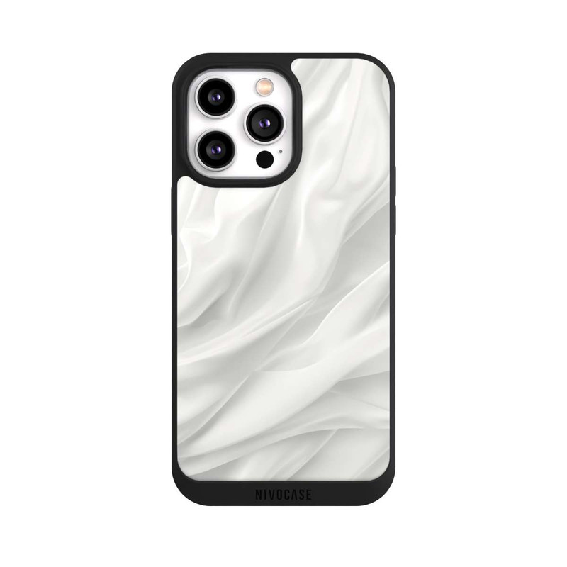 iPhone 14 Pro Max NIVOpure Weiße Seidenmatte Textur mit KI