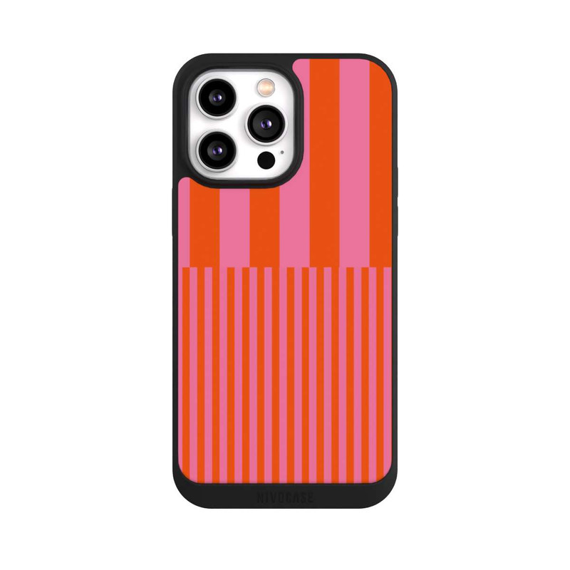 iPhone 14 Pro Max NIVOpure Striped Pattern Pink Red