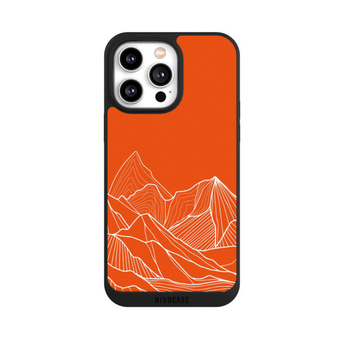 Apple iPhone 14 Pro Max NIVOpure Montain Contour Line Art Orange