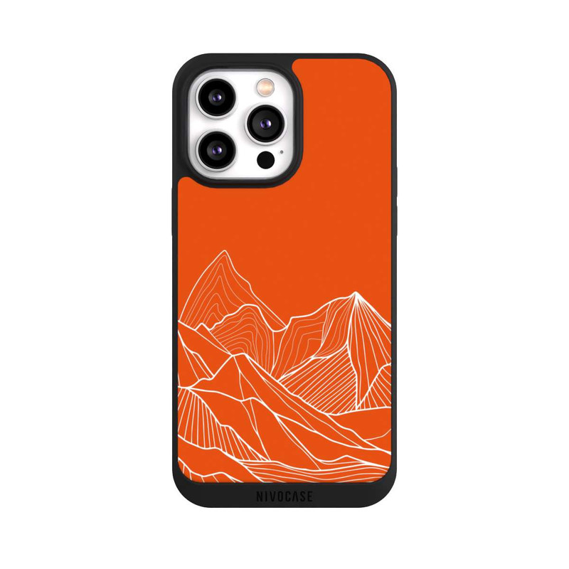 iPhone 14 Pro Max NIVOpure Höhenlinien Berg Orange