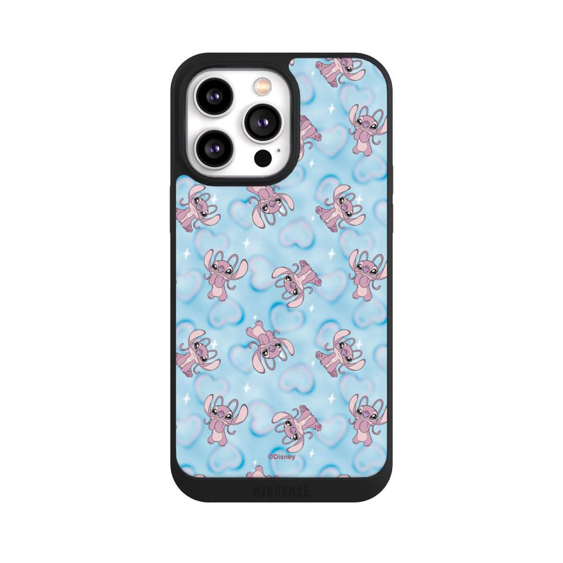 iPhone 14 Pro Max NIVOpure Lilo & Stitch Angel Pattern Blue Hearts