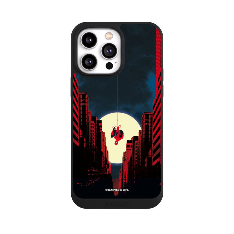 iPhone 14 Pro Max NIVOpure Spider-Man Marvel between Skyscrapers