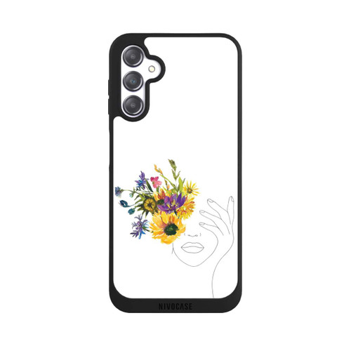 Samsung Galaxy A14 5G NIVOpure Line Art Frau Sonnenblumen