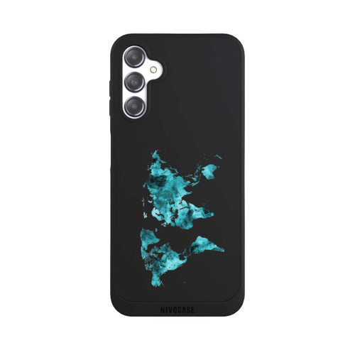 Samsung Galaxy A14 5G NIVOpure Weltkarte Blaugrün Transparent