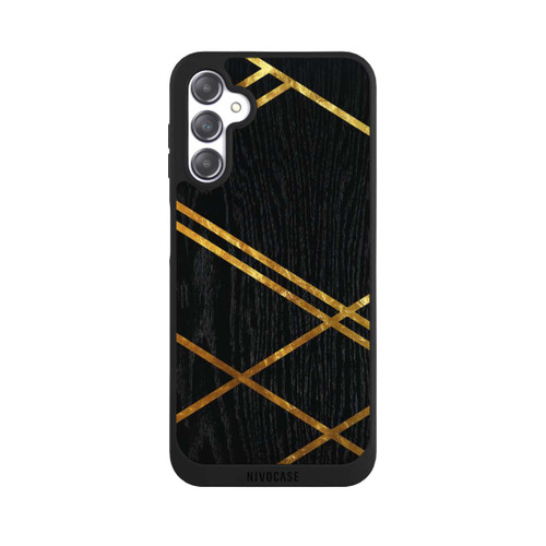 Samsung Galaxy A14 5G NIVOpure Schwarzes geometrisches Muster Goldene Streifen
