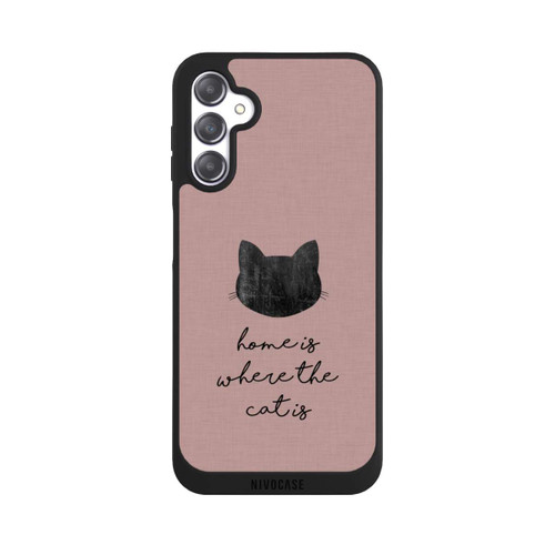 Samsung Galaxy A14 5G NIVOpure Home Is Where The Cat Is - Schwarz auf Rosa