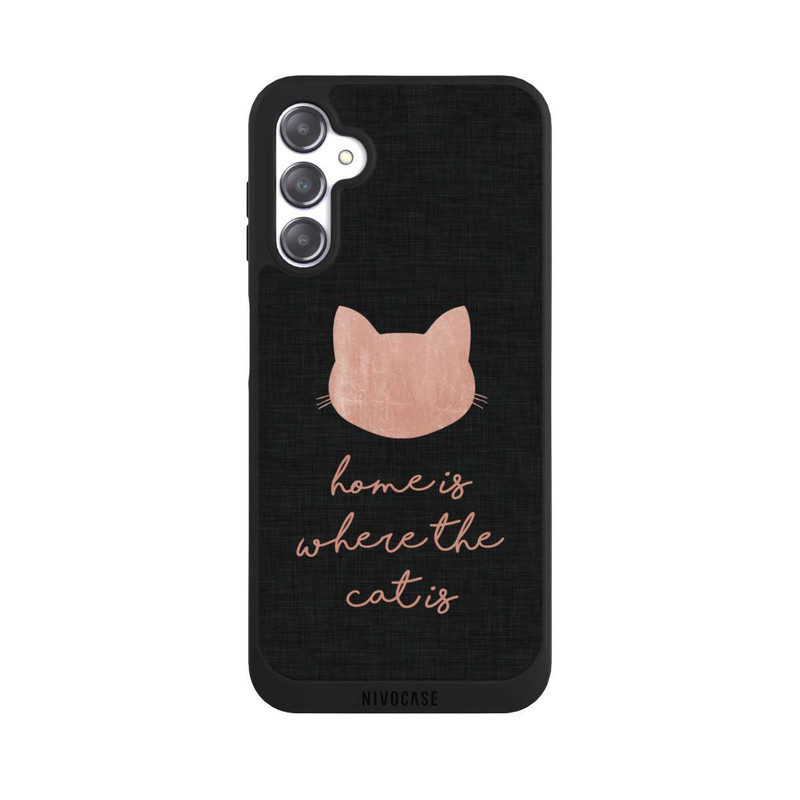 Galaxy A14 5G NIVOpure Home Is Where The Cat Is - Rosa auf Schwarz 