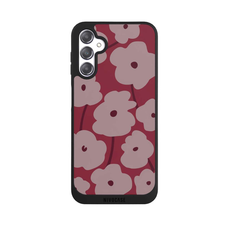 Galaxy A14 5G NIVOpure Minimalistische Blumen Bordeaux