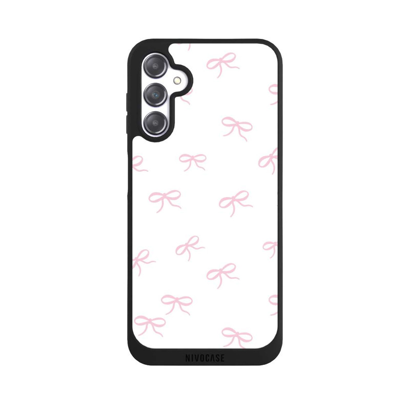 Galaxy A14 5G NIVOpure Schleifen Muster Rosa Weiß