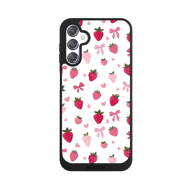 Galaxy A14 5G NIVOpure Strawberry Ribbon Pattern Pink