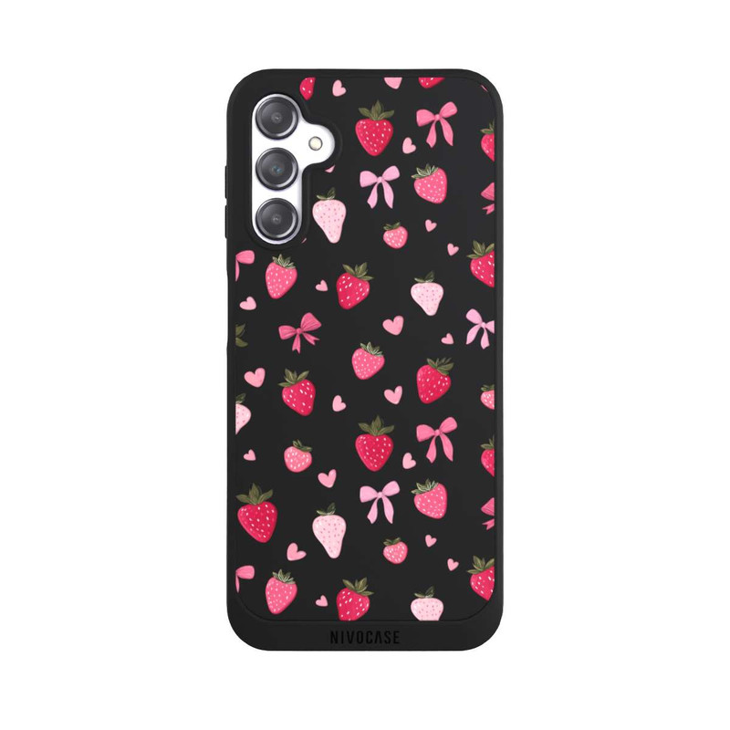 Galaxy A14 5G NIVOpure Erdbeer Herz Schleifen Pink Muster Transparent