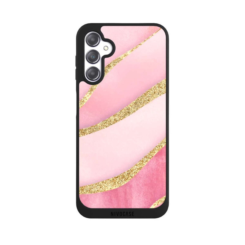 Galaxy A14 5G NIVOpure Pink Marble Goldprint Stripes