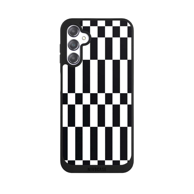 Galaxy A14 5G NIVOpure Checked Abstract Bold Black and White Color Block