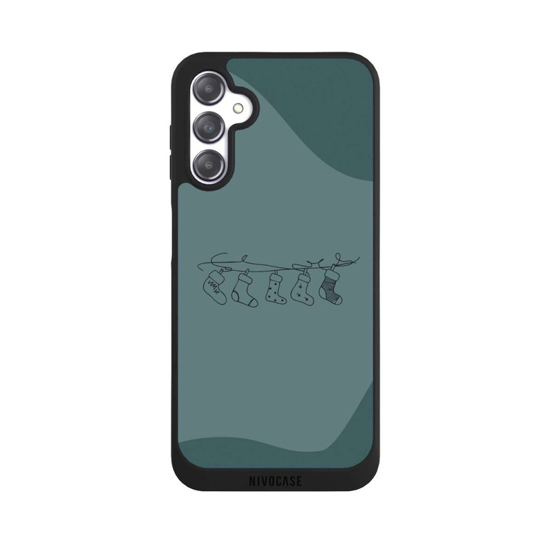 Galaxy A14 5G NIVOpure Weihnachtsstrümpfe Line Art Minimalistisch