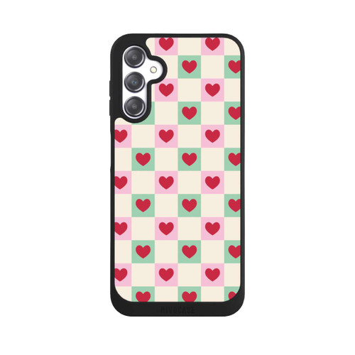 Samsung Galaxy A14 5G NIVOpure Karomuster Herzen Rosa und Grün Valentinstag