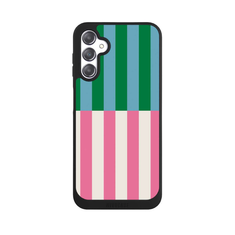 Galaxy A14 5G NIVOpure Motif Rayé Vert Rose